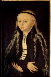 Portrett av Magdalena Luther (1529-1542) datter av Martin Luther Maleri av Lucas Cranach den gamle (eller den eldste)
