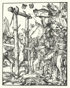 Simon, fra De tolv apostlers martyrium av Lucas the Elder Cranach