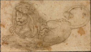 Studie av en løve av Lucas the Elder Cranach