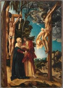 Korsfestelsen, av Cranach, Lucas, den eldste (1472-1553). Olje på tre av Lucas the Elder Cranach