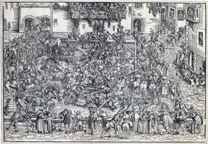 Tournoi - Turnering - Cranach, Lucas, den eldste (1472-1553) - 1509 - Tresnitt - 26,4x38 - Privat samling av Lucas the Elder Cranach