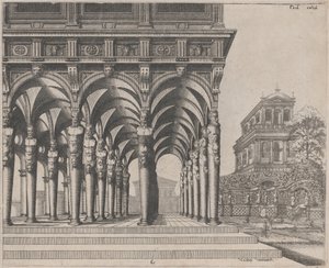 Loggia med Satyrvilkår og hage