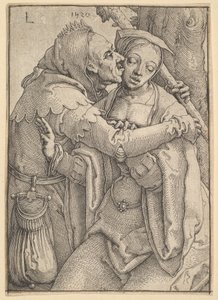 En dåre og en kvinne, 1520. av Lucas van Leyden