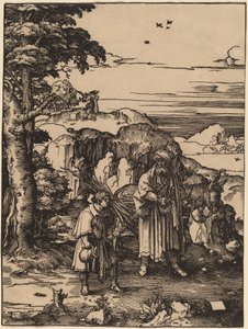 Abraham går for å ofre Isak av Lucas van Leyden