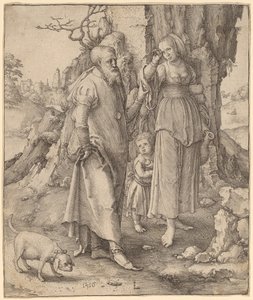 Abraham avviser Hagar av Lucas van Leyden