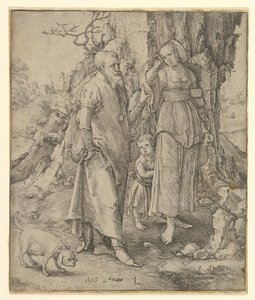 Abraham sender Hagar bort, 1516. av Lucas van Leyden