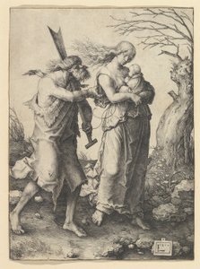 Adam og Eva etter utvisningen, 1510. av Lucas van Leyden