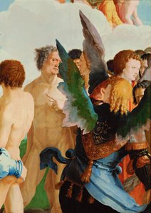 Engler blant de rettferdige (olje på tre) av Lucas van Leyden