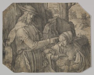 Kristus viser seg for St. Maria Magdalena som gartner, 1519. av Lucas van Leyden