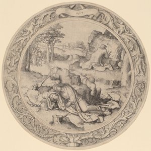 Kristus i Getsemane (pine i hagen) av Lucas van Leyden