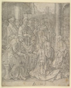 Esther før Ahasverus, 1518. av Lucas van Leyden