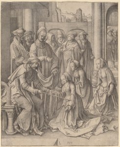 Ester før Ahasverus av Lucas van Leyden
