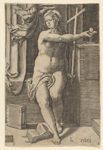 Faith Fides, fra serien The Seven Virtues, 1530. av Lucas van Leyden
