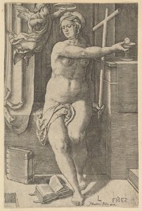 Faith, fra serien The Seven Virtues, 1530. av Lucas van Leyden