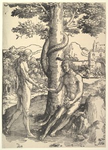 Menneskets fall, Adam og Eva, ca. 1514. av Lucas van Leyden