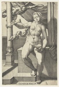Edruelighet Temperancia (tittel på objekt) Seven Virtues (serietittel) av Lucas van Leyden