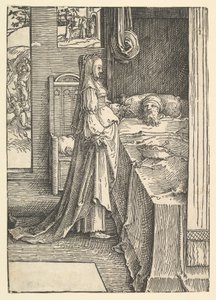 Jesabel lover Nabots vingårder til kong Akab, ca. 1517. av Lucas van Leyden