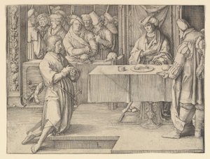 Joseph tolker Faraas drømmer, 1512. av Lucas van Leyden