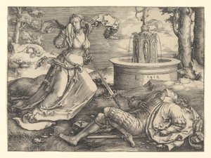 Pyramus og Thisbe, 1514 av Lucas van Leyden