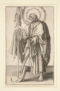Den hellige Jakob den større (eller den eldste) fra serien: Kristus og apostlene av Lucas van Leyden
