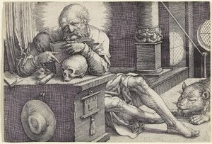 Saint Hieronymus i hans studie, 1521 av Lucas van Leyden