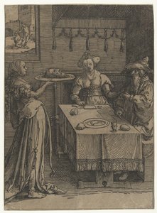 Salome med hodet til døperen Johannes Liten serie kvinnelister (serietittel) av Lucas van Leyden