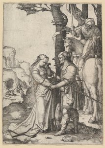 St. George Liberating the Princess, ca. 1508. av Lucas van Leyden