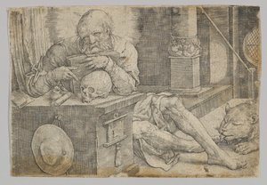 St. Hieronymus i hans studie, 1521. av Lucas van Leyden