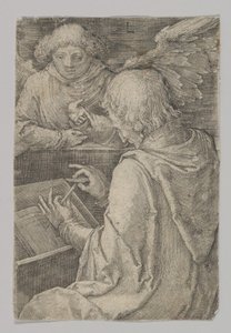 St. Matteus, fra serien The Four Evangelists, 1518. av Lucas van Leyden