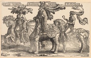The Nine Heroes: Hector of Troy, Alexander of Macedon, Julius Caesar av Lucas van Leyden