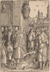 Poeten Virgil hengt i en kurv av Lucas van Leyden