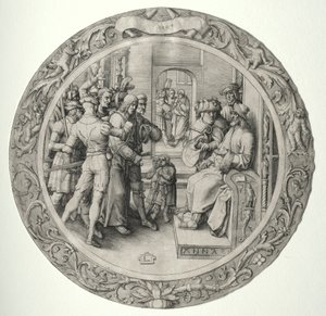 Den runde lidenskapen: Kristus før ypperstepresten, 1509. av Lucas van Leyden