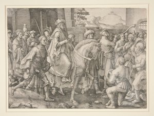Mordekais triumf, Ester 6.11 av Lucas van Leyden