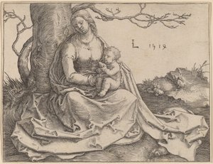 Jomfruen sitter under et tre av Lucas van Leyden