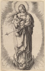 Jomfruen og barnet på halvmånen av Lucas van Leyden