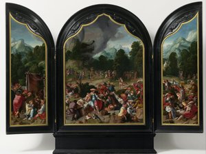 Tilbedelse av gullkalven, ca. 1530