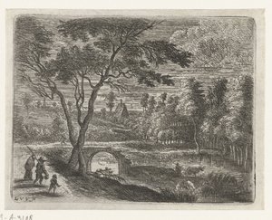 Landskap med ruin av en bro Små landskap (serietittel) av Lucas van Uden