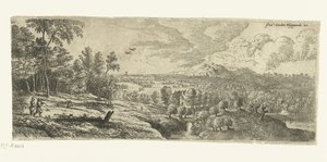Landskap med menn som bærer pinner Vide landskap (serietittel) av Lucas van Uden