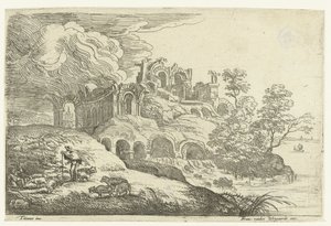 Ruiner ved en innsjø Små landskap etter Titian (serietittel)