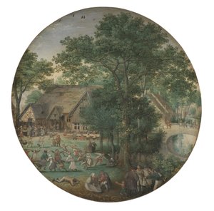 Bondebryllup. Bryllupsdansen i friluft av Lucas van Valckenborch
