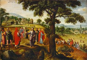 Lignelsen om Shabat - august måned fra en serie av månedene (maleri på lerret) av Lucas van Valckenborch