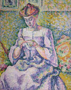 Kvinne hekler, 1908 av Lucie Cousturier