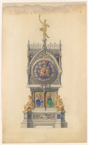 Design for emaljert klokke, ca. 1882. av Lucien Falize