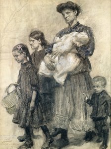 Tristhet og elendighet blant de fattige i Anzin av Lucien Hector Jonas