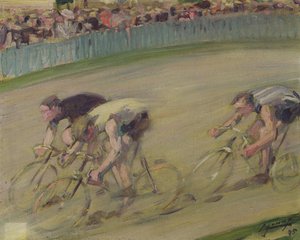 The Cycle Race (olje på lerret)