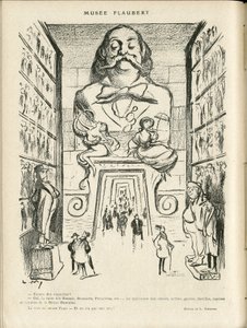 Illustrasjon i Le Rire, 24/12/21 - Museum Flaubert (gravering) av Lucien Metivet