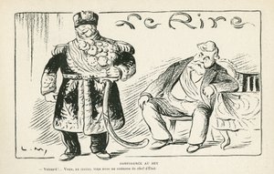 Illustrasjon i Le Rire, 27.07.12 - Tillit til beyen - Kolonisering - Fallieres Armand (1813-1941), Naceur Bey (Mohamed el-Naceur Bey) (1855-1922) (gravering) av Lucien Metivet