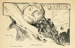 Illustrasjon i Le Rire, 28/12/12 - diplomatisk helvete - Krig 14-18 (gravering) av Lucien Metivet
