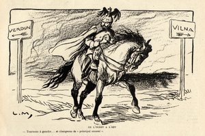 Le Rire rouge, satirisk i svart-hvitt av Lucien Metivet