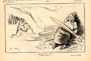 Le Rire rouge, satirisk i svart-hvitt av Lucien Metivet